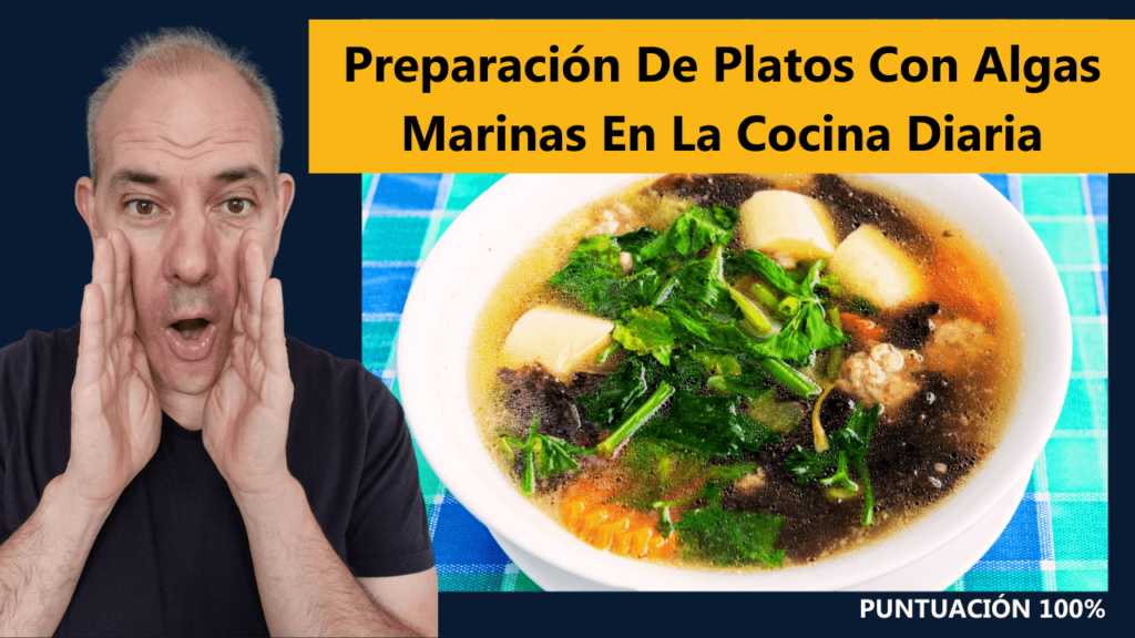 Preparación De Platos Con Algas Marinas En La Cocina Diaria